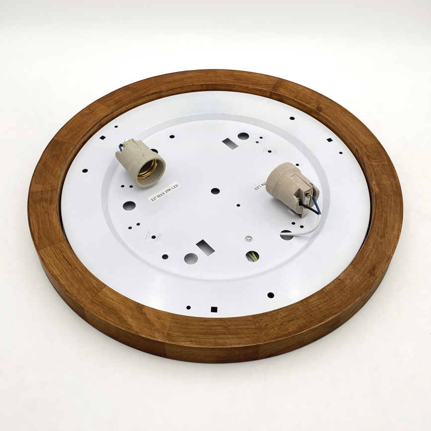Brilagi - Griestu lampa BELLADONNA 2xE27/15W/230V d. 40 cm balta/ozols ķirsis