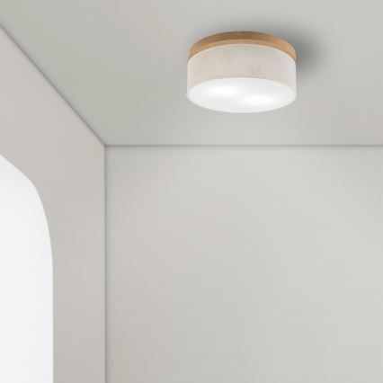 Brilagi - Griestu lampa BELLADONNA 2xE27/15W/230V d. 40 cm krēmkrāsa/ozols