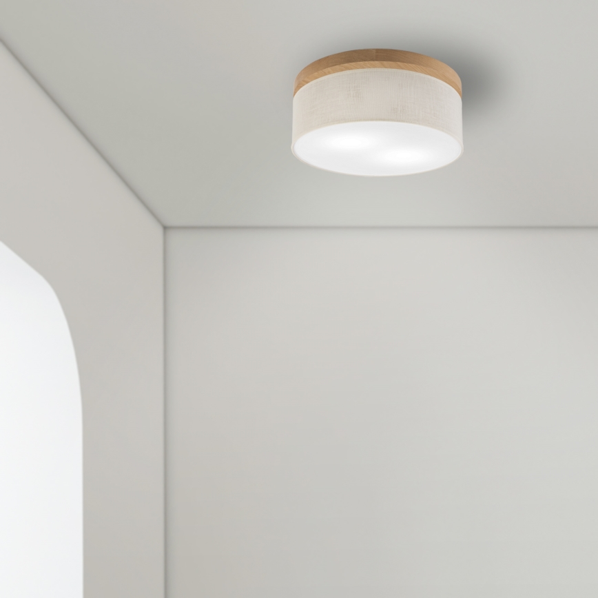 Brilagi - Griestu lampa BELLADONNA 2xE27/15W/230V d. 40 cm krēmkrāsa/ozols