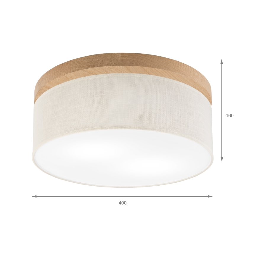 Brilagi - Griestu lampa BELLADONNA 2xE27/15W/230V d. 40 cm krēmkrāsa/ozols