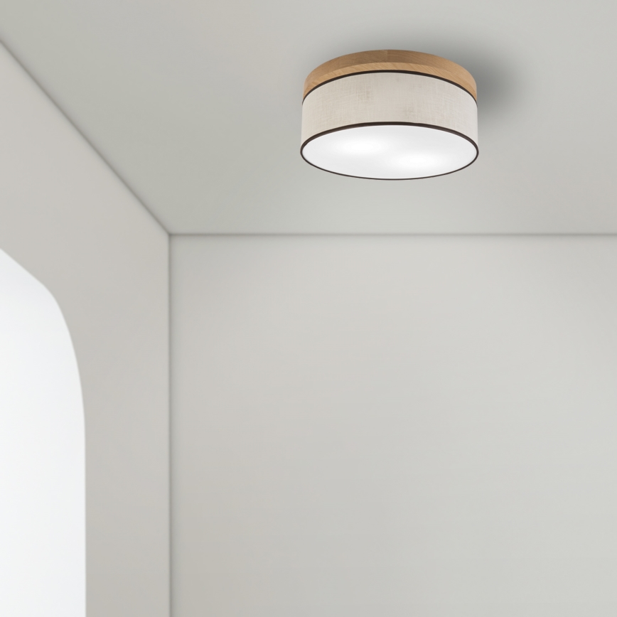 Brilagi - Griestu lampa BELLADONNA 2xE27/15W/230V d. 40 cm krēmkrāsa/ozols