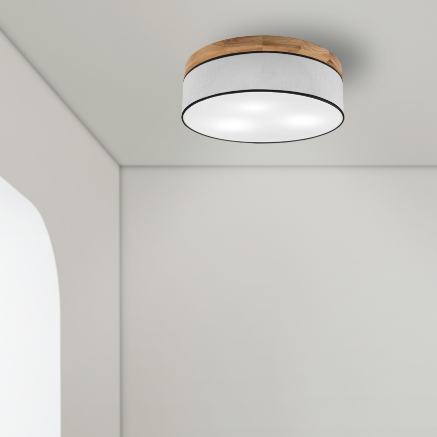 Brilagi - Griestu lampa BELLADONNA 3xE27/15W/230V d. 50 cm balta/ozols