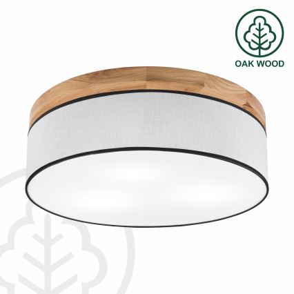 Brilagi - Griestu lampa BELLADONNA 3xE27/15W/230V d. 50 cm balta/ozols