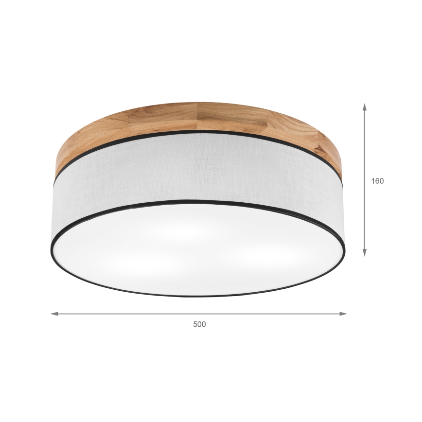 Brilagi - Griestu lampa BELLADONNA 3xE27/15W/230V d. 50 cm balta/ozols