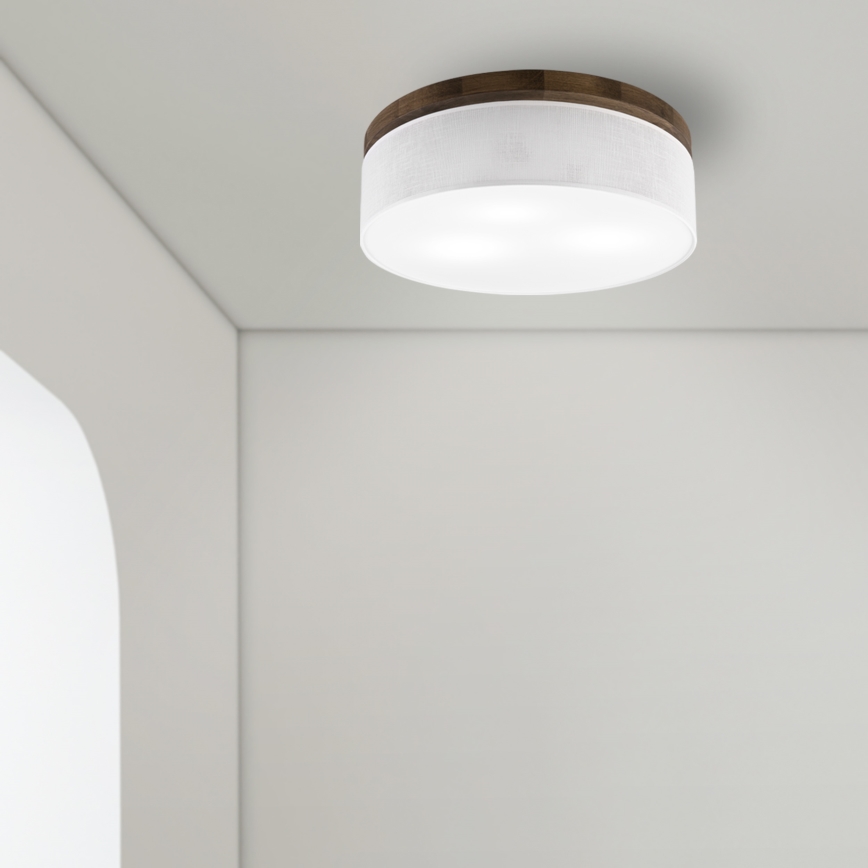 Brilagi - Griestu lampa BELLADONNA 3xE27/15W/230V d. 50 cm balta/ozols