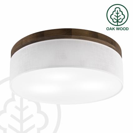 Brilagi - Griestu lampa BELLADONNA 3xE27/15W/230V d. 50 cm balta/ozols
