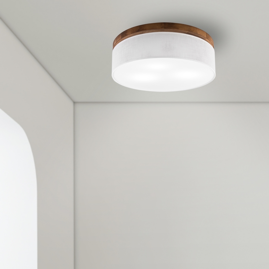 Brilagi - Griestu lampa BELLADONNA 3xE27/15W/230V d. 50 cm balta/ozols ķirsis