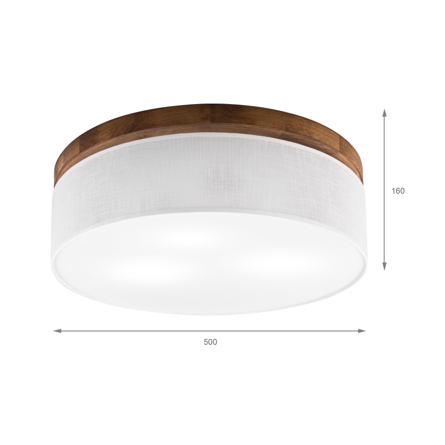 Brilagi - Griestu lampa BELLADONNA 3xE27/15W/230V d. 50 cm balta/ozols ķirsis