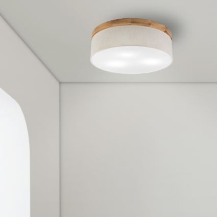 Brilagi - Griestu lampa BELLADONNA 3xE27/15W/230V d. 50 cm krēmkrāsa/ozols