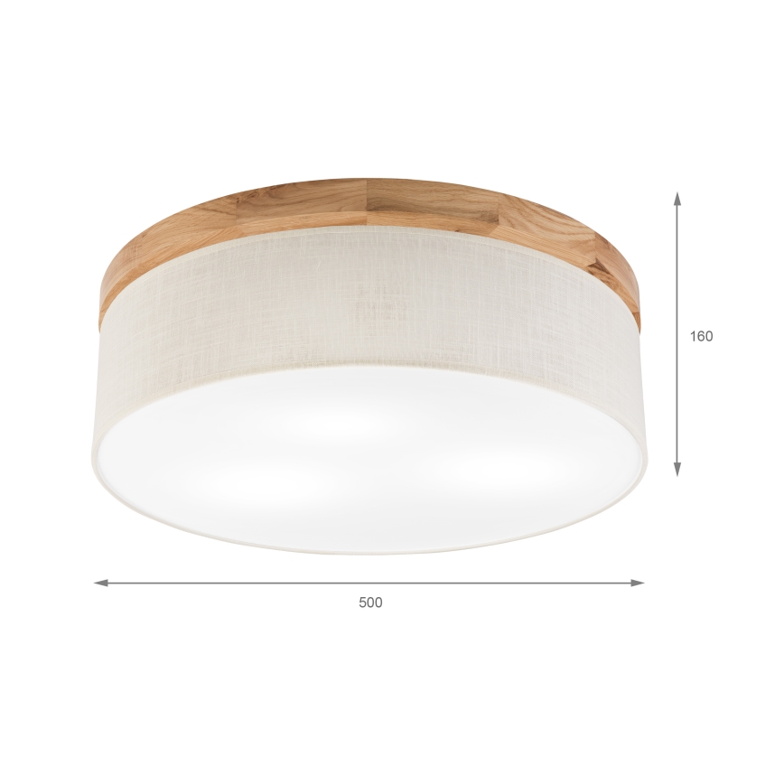 Brilagi - Griestu lampa BELLADONNA 3xE27/15W/230V d. 50 cm krēmkrāsa/ozols