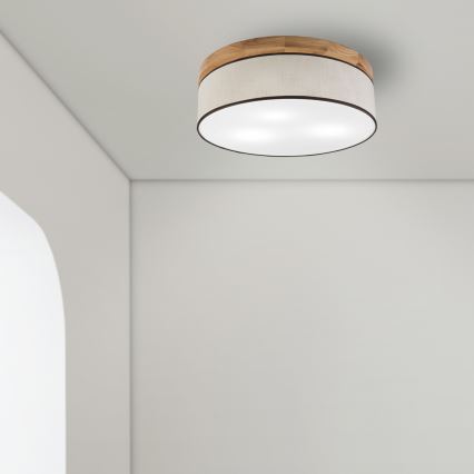 Brilagi - Griestu lampa BELLADONNA 3xE27/15W/230V d. 50 cm krēmkrāsa/ozols