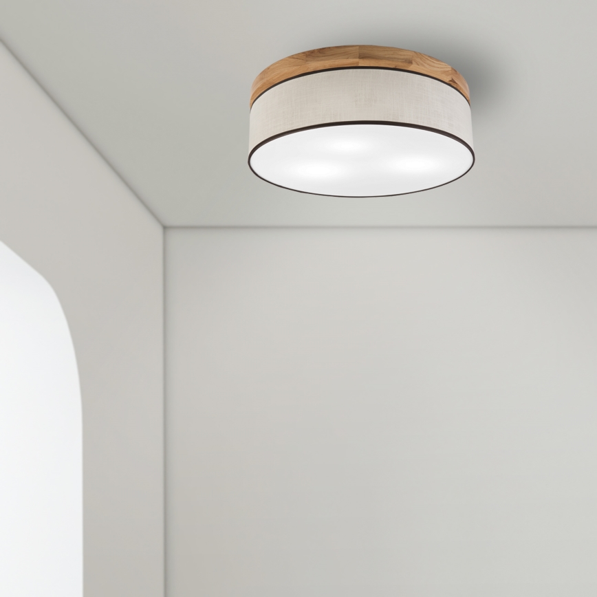 Brilagi - Griestu lampa BELLADONNA 3xE27/15W/230V d. 50 cm krēmkrāsa/ozols