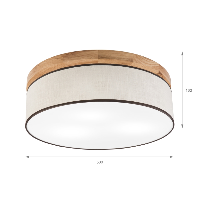 Brilagi - Griestu lampa BELLADONNA 3xE27/15W/230V d. 50 cm krēmkrāsa/ozols
