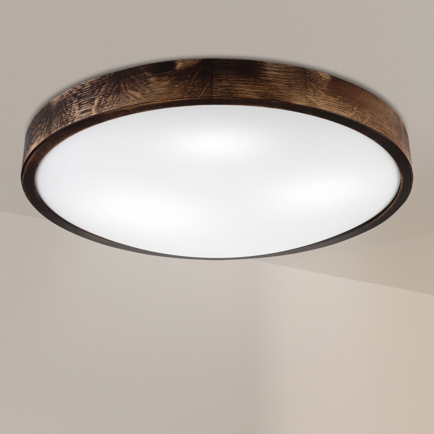 Brilagi - Griestu lampa CARVALHO SLIM SMOKEY 3xE27/60W/230V ozolkoka Ø 47,5 cm