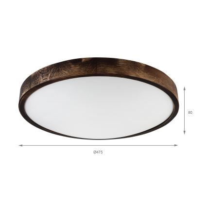 Brilagi - Griestu lampa CARVALHO SMOKEY 3xE27/60W/230V ozola Ø 47,5 cm