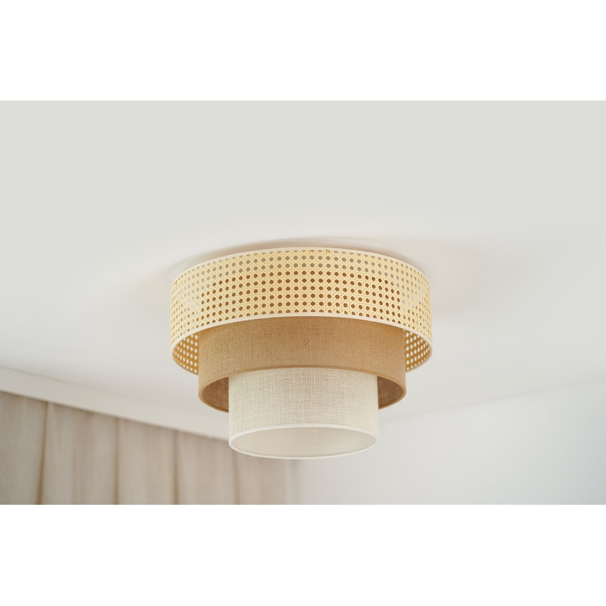 Brilagi - Griestu lampa CEDAR LUNETA 1xE27/15W/230V d. 45 cm bēša/brūna/krēmkrāsa