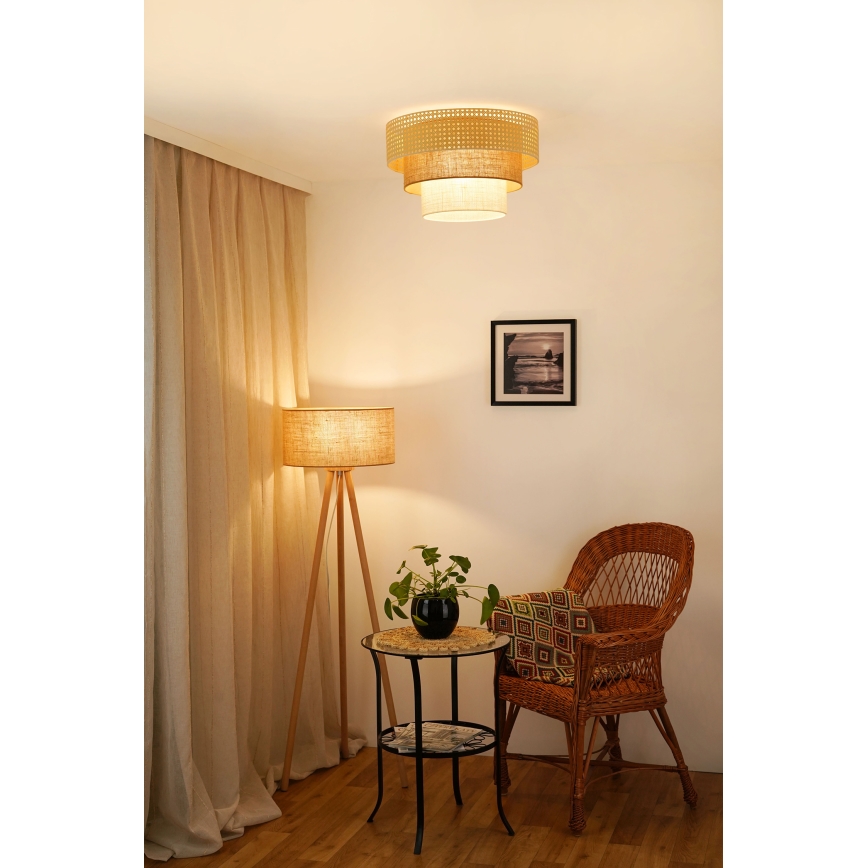 Brilagi - Griestu lampa CEDAR LUNETA 1xE27/15W/230V d. 45 cm bēša/brūna/krēmkrāsa
