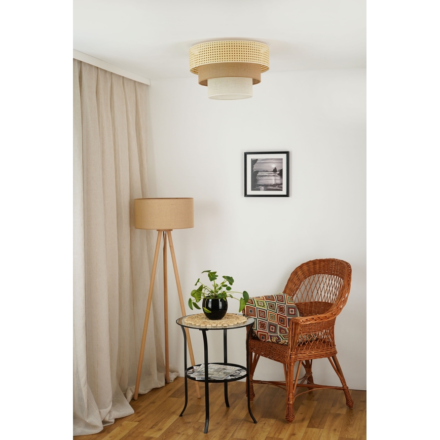 Brilagi - Griestu lampa CEDAR LUNETA 1xE27/15W/230V d. 45 cm bēša/brūna/krēmkrāsa