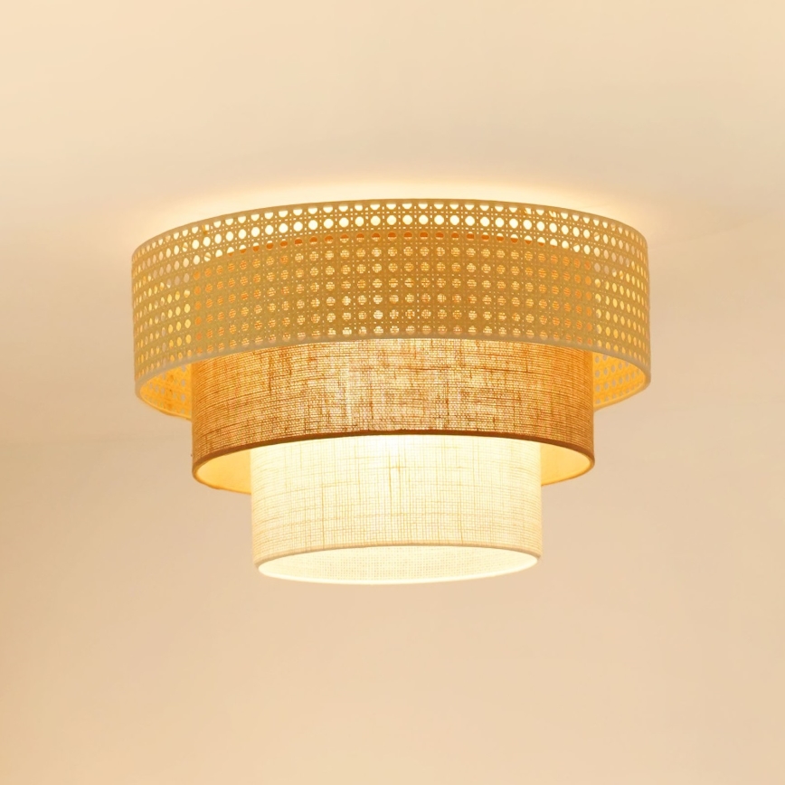 Brilagi - Griestu lampa CEDAR LUNETA 1xE27/15W/230V d. 45 cm bēša/brūna/krēmkrāsa