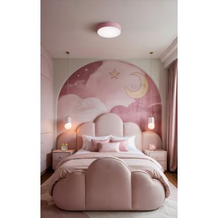 Brilagi - Griestu lampa CLARE 2xE27/24W/230V Ø 30 cm rozā