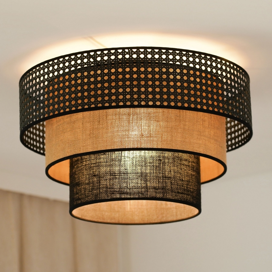 Brilagi - Griestu lampa DAKOTA LUNETA 1xE27/15W/230V d. 45 cm melna/bēša