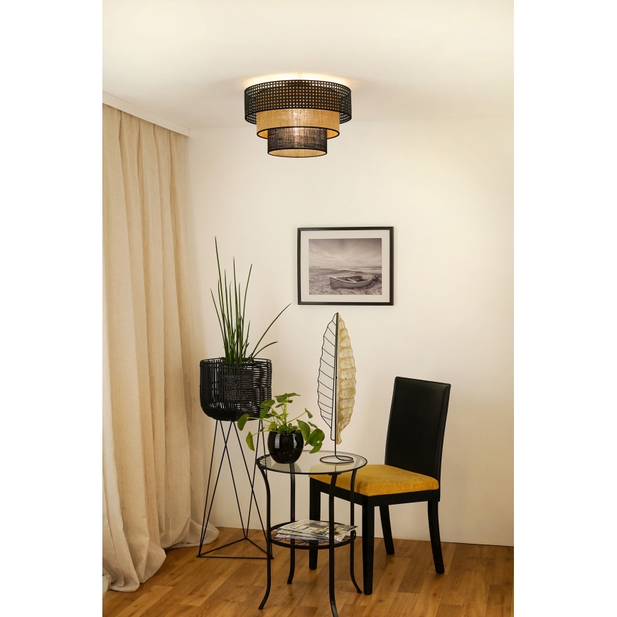 Brilagi - Griestu lampa DAKOTA LUNETA 1xE27/15W/230V d. 45 cm melna/bēša
