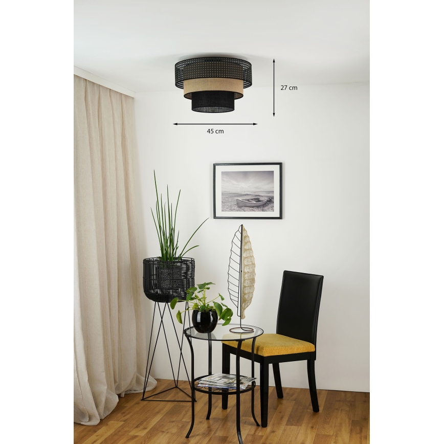Brilagi - Griestu lampa DAKOTA LUNETA 1xE27/15W/230V d. 45 cm melna/bēša