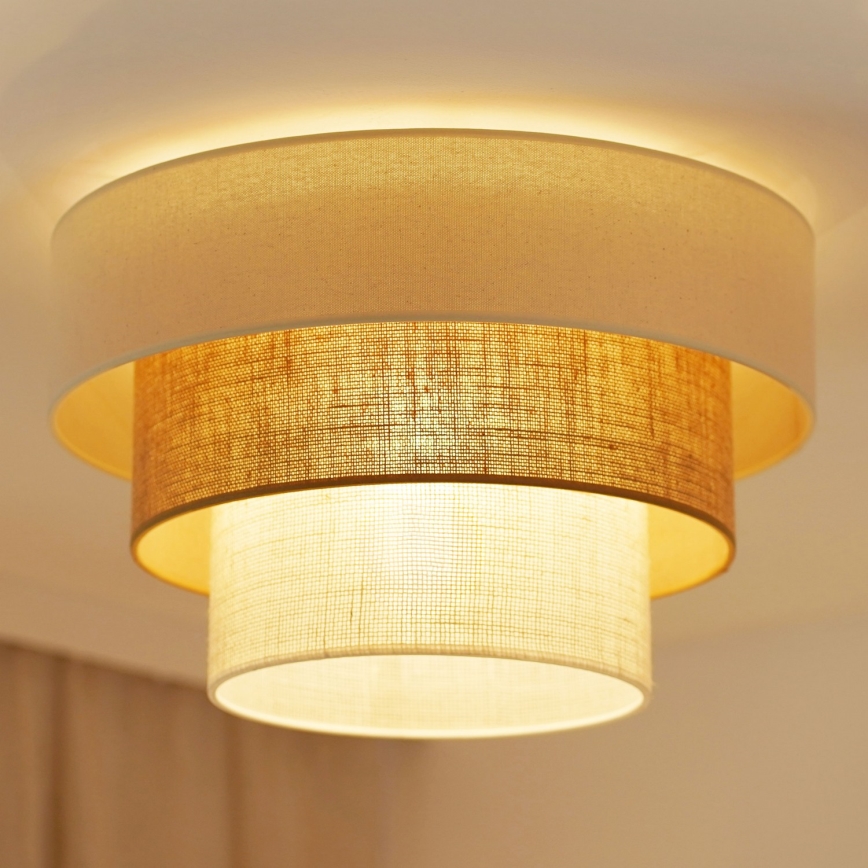 Brilagi-Griestu lampa DENVER LUNETA 1xE27/15W/230V d. 45 bēša/brūna/krēmkrāsa