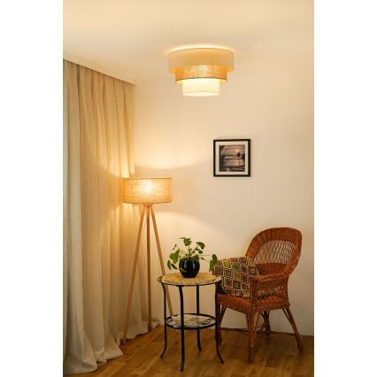 Brilagi-Griestu lampa DENVER LUNETA 1xE27/15W/230V d. 45 bēša/brūna/krēmkrāsa