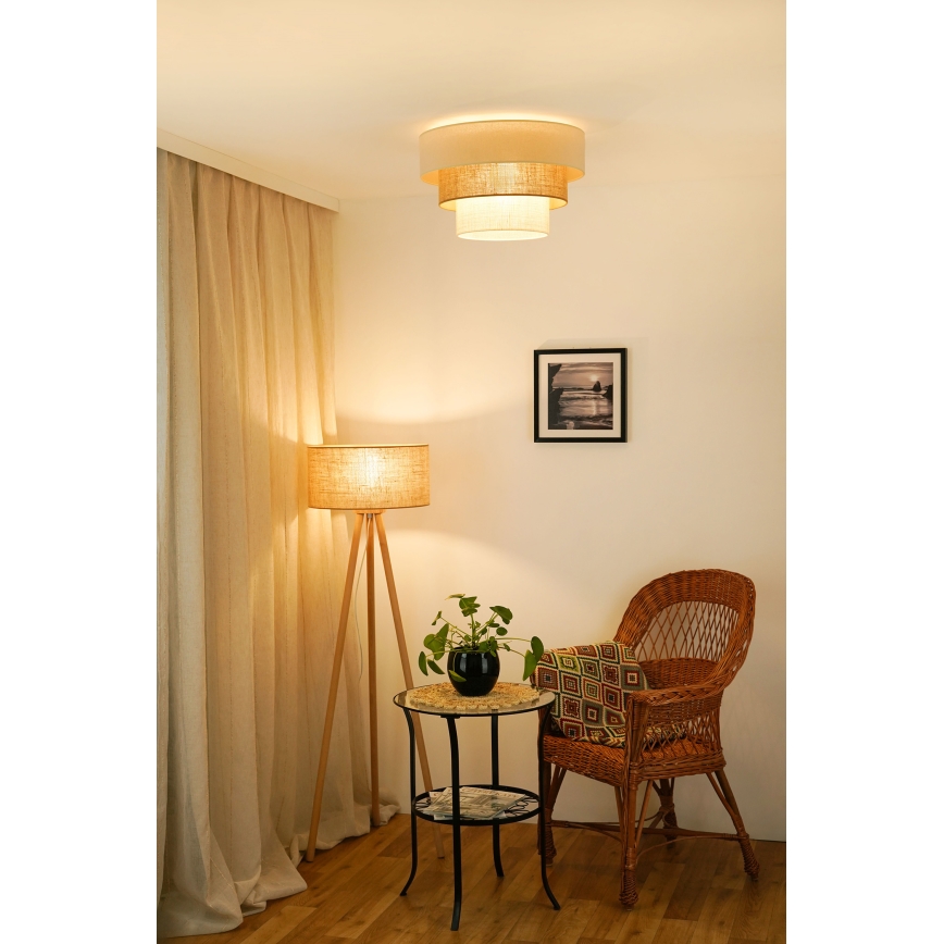 Brilagi-Griestu lampa DENVER LUNETA 1xE27/15W/230V d. 45 bēša/brūna/krēmkrāsa