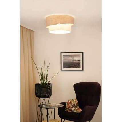 Brilagi - Griestu lampa DOVER SHINE 1xE27/15W/230V d. 50 cm pelēka/krēmkrāsa