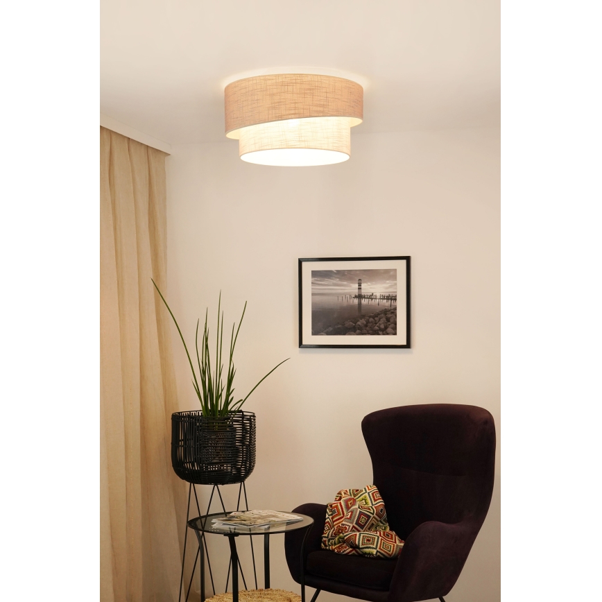 Brilagi - Griestu lampa DOVER SHINE 1xE27/15W/230V d. 50 cm pelēka/krēmkrāsa