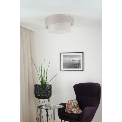 Brilagi - Griestu lampa DOVER SHINE 1xE27/15W/230V d. 50 cm pelēka/krēmkrāsa