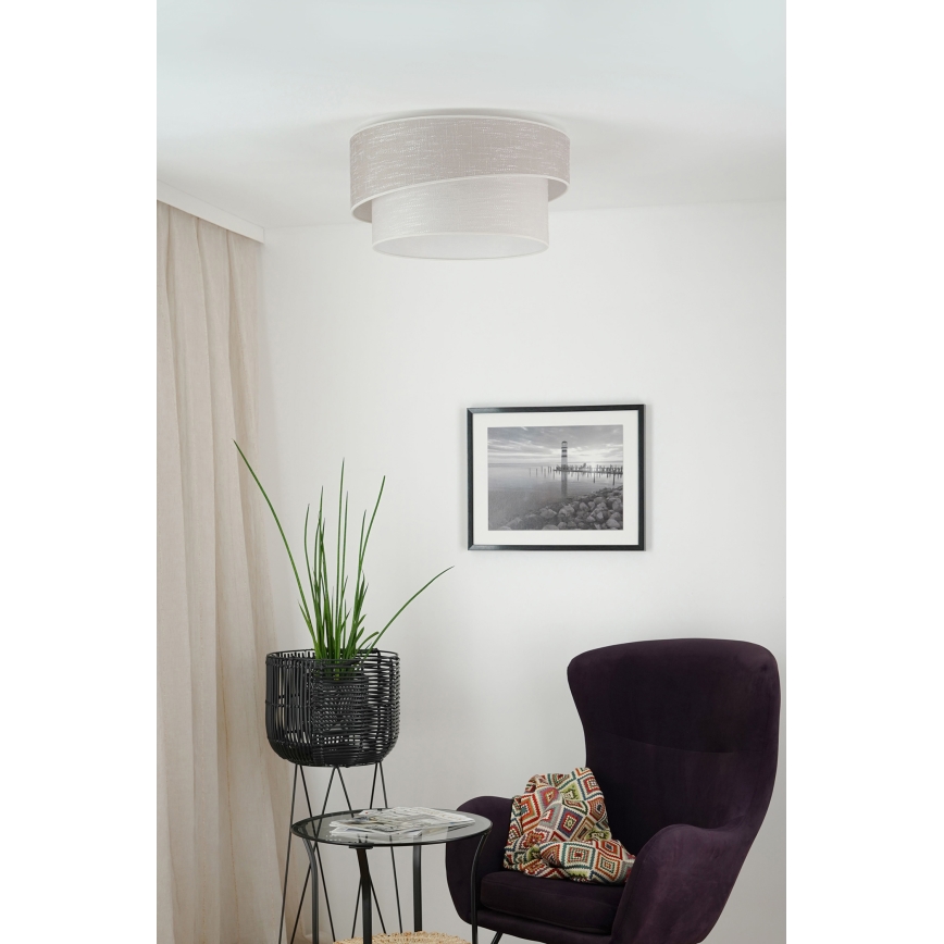 Brilagi - Griestu lampa DOVER SHINE 1xE27/15W/230V d. 50 cm pelēka/krēmkrāsa