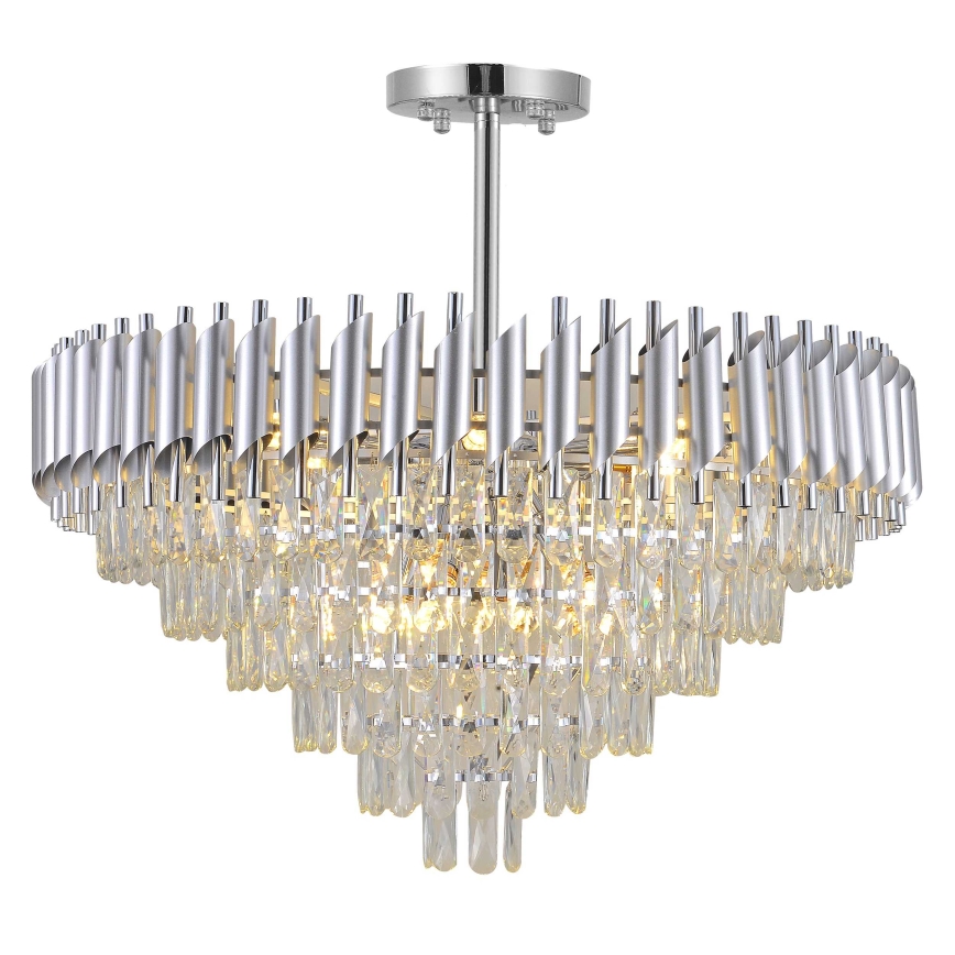 BRILAGI - Griestu lampa ECLIPSE 12xE14/10W/230V Ø 78 cm sudraba