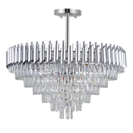 BRILAGI - Griestu lampa ECLIPSE 12xE14/10W/230V Ø 78 cm sudraba