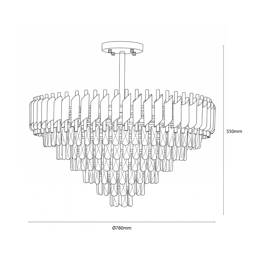 BRILAGI - Griestu lampa ECLIPSE 12xE14/10W/230V Ø 78 cm sudraba