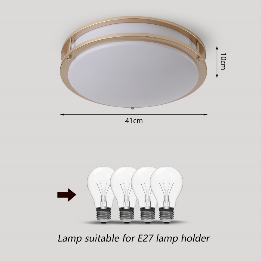 Brilagi - Griestu lampa ELARO 4xE27/40W/230V Ø 41 cm zeltaina
