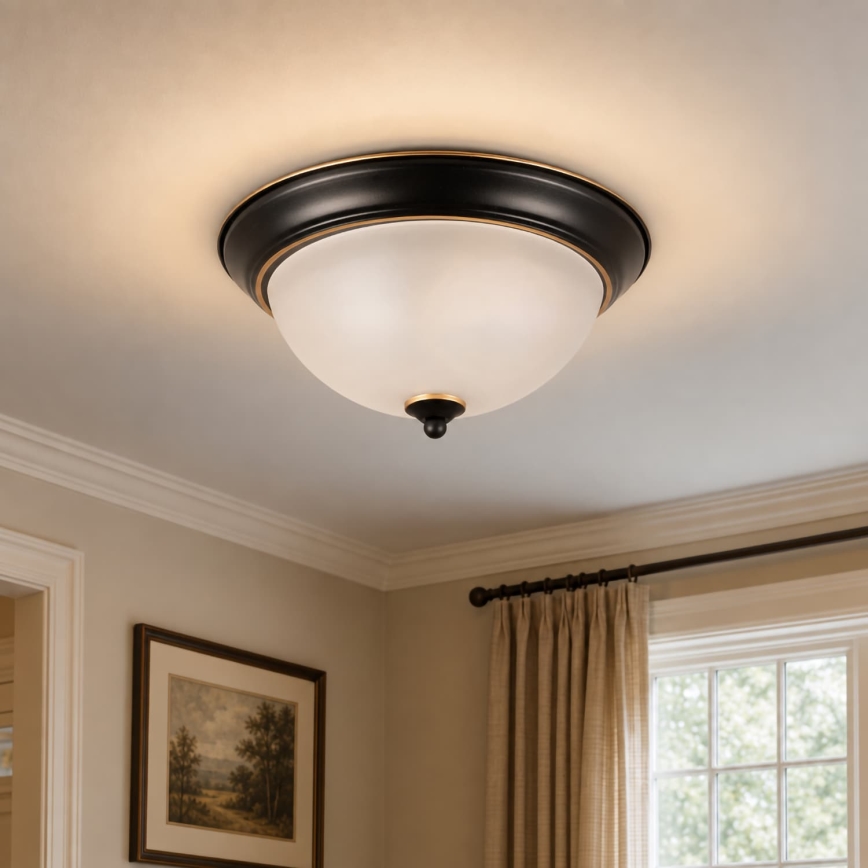BRILAGI - Griestu lampa FRESCO 2xE27/40W/230V Ø 28 cm melna/zelta