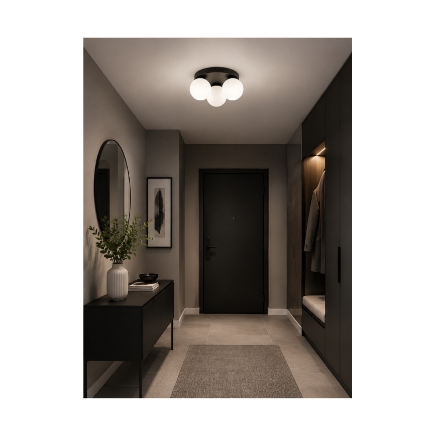 BRILAGI - Griestu lampa MILO 3xE27/60W/230V Ø 35 cm melna