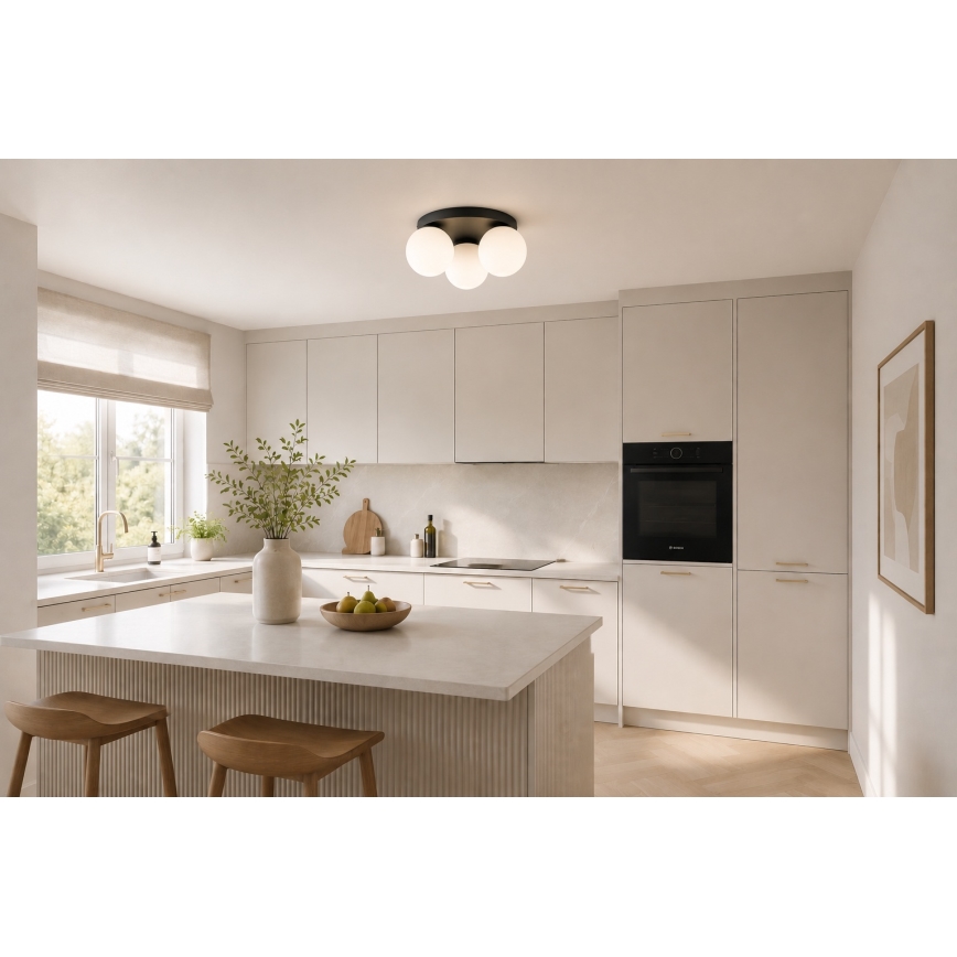 BRILAGI - Griestu lampa MILO 3xE27/60W/230V Ø 35 cm melna