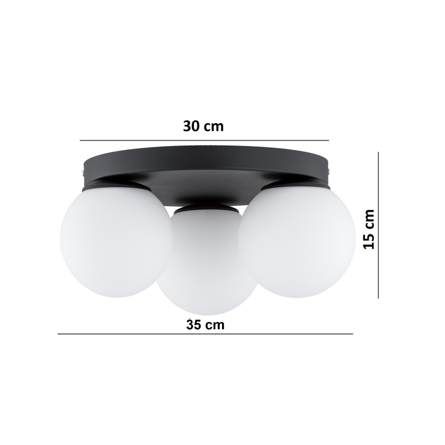 BRILAGI - Griestu lampa MILO 3xE27/60W/230V Ø 35 cm melna