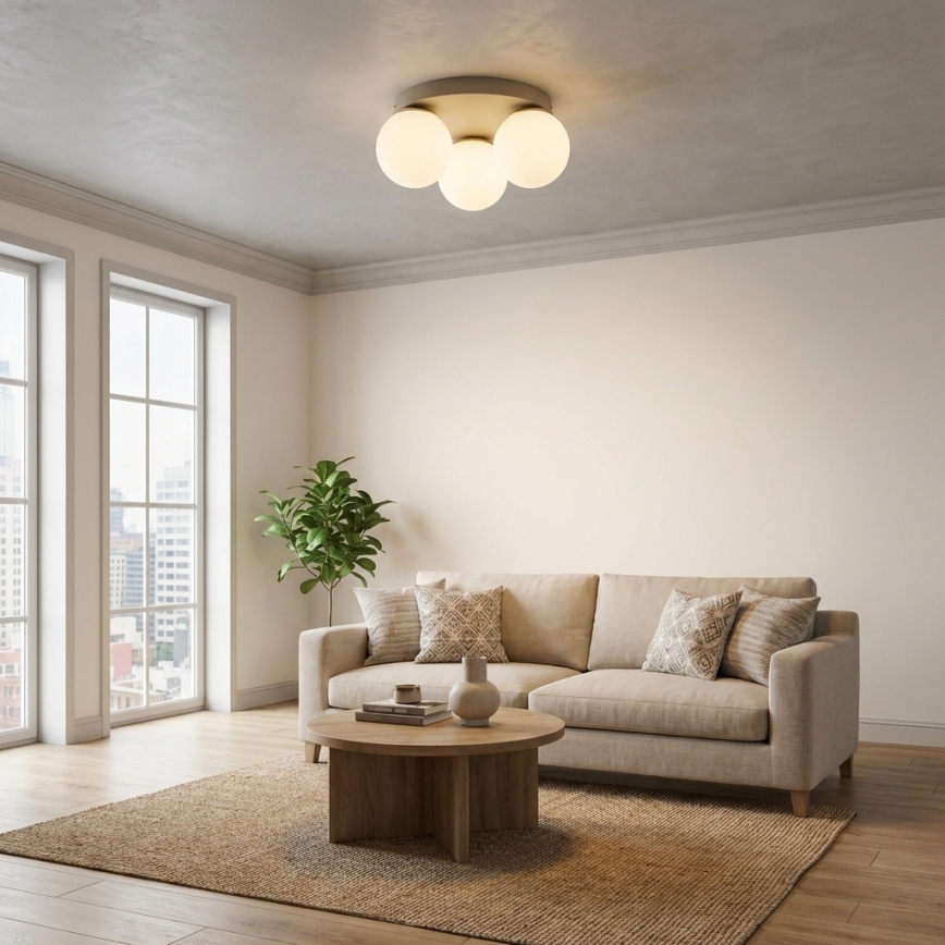 Brilagi - Griestu lampa MILO ECRU 1xE27/60W/230V Ø 15 cm bēša/zelta