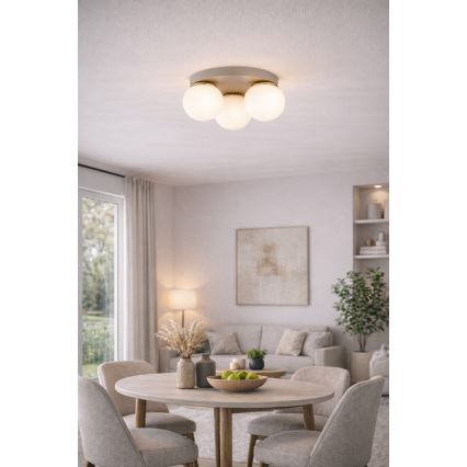 Brilagi - Griestu lampa MILO ECRU 1xE27/60W/230V Ø 15 cm bēša/zelta