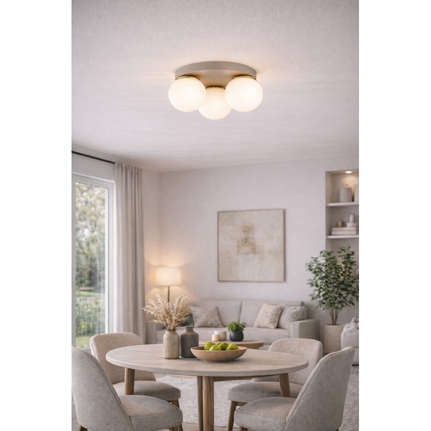 Brilagi - Griestu lampa MILO ECRU 1xE27/60W/230V Ø 15 cm bēša/zelta