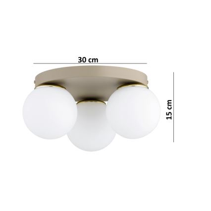 Brilagi - Griestu lampa MILO ECRU 1xE27/60W/230V Ø 15 cm bēša/zelta