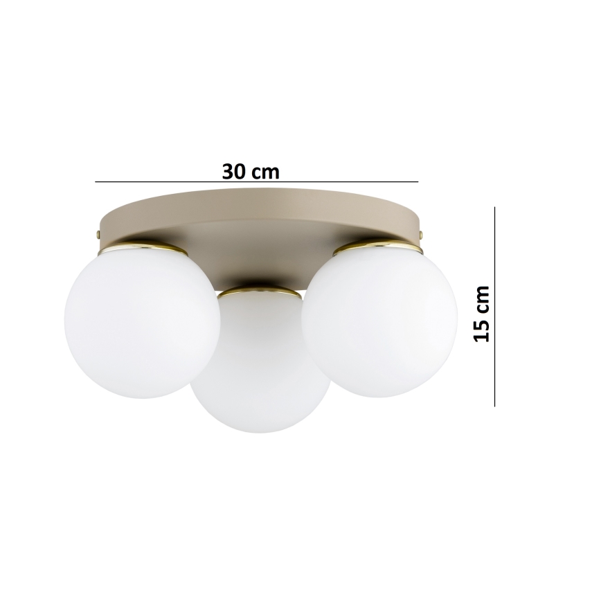 Brilagi - Griestu lampa MILO ECRU 1xE27/60W/230V Ø 15 cm bēša/zelta
