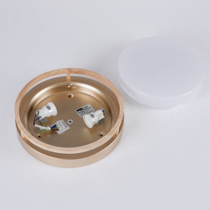 Brilagi - Griestu lampa ORINO 2xE27/40W/230V Ø 27 cm zelta/ozols