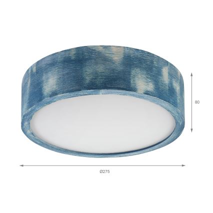 Brilagi - Griestu lampa PINO 1xE27/15W/230V priede/zila Ø 27,5 cm