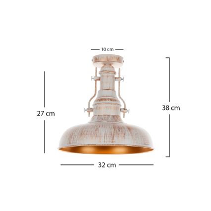 Brilagi - Griestu lampa PYRONIC 1xE27/40W/230V Ø 32 cm krēmkrāsa/patina